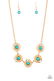 Fully Solar-Powered - Gold Necklace - Paparazzi Accessories Necklace Bedazzle Me Pretty Mobile Fashion Boutique