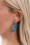 Fun-Loving Feature - Blue Earrings - Paparazzi Accessories Earrings Bedazzle Me Pretty Mobile Fashion Boutique