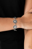 Funky Flower Child - White Bracelet - Paparazzi Accessories Bracelet Bedazzle Me Pretty Mobile Fashion Boutique