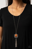 Funky Fringe - Brown Necklace - Paparazzi Accessories Necklace Bedazzle Me Pretty Mobile Fashion Boutique