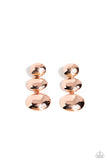 Futuristic Fantasy - Rose Gold Post Earrings - Paparazzi Accessories Post Earrings Bedazzle Me Pretty Mobile Fashion Boutique