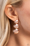 Futuristic Fantasy - Rose Gold Post Earrings - Paparazzi Accessories Post Earrings Bedazzle Me Pretty Mobile Fashion Boutique