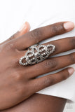 Futuristic Free Spirit - Silver Ring - Paparazzi Accessories Ring Bedazzle Me Pretty Mobile Fashion Boutique