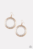 Gala Glitter - Gold Earrings - Paparazzi Accessories Earrings Bedazzle Me Pretty Mobile Fashion Boutique