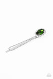 Gala Glitz - Green Hair Clip - Paparazzi Accessories Hair Clip Bedazzle Me Pretty Mobile Fashion Boutique