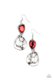 Galactic Drama - Red Earrings - Paparazzi Accessories Earrings Bedazzle Me Pretty Mobile Fashion Boutique