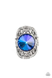 Galactic Garden - Blue Ring - Paparazzi Accessories Ring Bedazzle Me Pretty Mobile Fashion Boutique