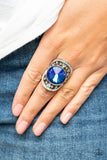 Galactic Garden - Blue Ring - Paparazzi Accessories Ring Bedazzle Me Pretty Mobile Fashion Boutique