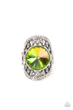 Galactic Garden - Green Ring - Paparazzi Accessories Ring Bedazzle Me Pretty Mobile Fashion Boutique