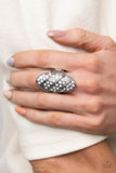 Galactic Glitz - White Ring - Paparazzi Accessories Ring Bedazzle Me Pretty Mobile Fashion Boutique