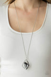 Galactic Wonder - Silver Necklace - Paparazzi Accessories Necklace Bedazzle Me Pretty Mobile Fashion Boutique