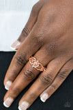 Galapagos Gardens - Copper Ring - Paparazzi Accessories Ring Bedazzle Me Pretty Mobile Fashion Boutique