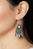 Galapagos Glamping - White Earrings - Paparazzi Accessories Earrings Bedazzle Me Pretty Mobile Fashion Boutique