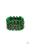 Galapagos Go-Getter - Green Bracelet - Paparazzi Accessories Bracelet Bedazzle Me Pretty Mobile Fashion Boutique