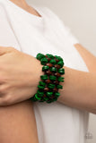 Galapagos Go-Getter - Green Bracelet - Paparazzi Accessories Bracelet Bedazzle Me Pretty Mobile Fashion Boutique