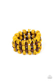 Galapagos Go-Getter - Yellow Bracelet - Paparazzi Accessories Bracelet Bedazzle Me Pretty Mobile Fashion Boutique