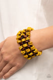 Galapagos Go-Getter - Yellow Bracelet - Paparazzi Accessories Bracelet Bedazzle Me Pretty Mobile Fashion Boutique
