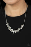 Galaxy Game-Changer - White Necklace - Paparazzi Accessories Necklace Bedazzle Me Pretty Mobile Fashion Boutique