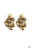 Galaxy Glimmer - Brass Post Earrings - Paparazzi Accessories Earrings Bedazzle Me Pretty Mobile Fashion Boutique