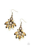 Galaxy Grandeur - Brass Earrings - Paparazzi Accessories Earrings Bedazzle Me Pretty Mobile Fashion Boutique