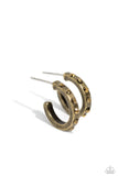 Gallant Glitz - Brass Earrings - Paparazzi Accessories Earrings Bedazzle Me Pretty Mobile Fashion Boutique