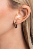 Gallant Glitz - Brass Earrings - Paparazzi Accessories Earrings Bedazzle Me Pretty Mobile Fashion Boutique