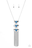 Gallery Expo - Blue Necklace - Paparazzi Accessories Necklace Bedazzle Me Pretty Mobile Fashion Boutique