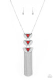 Gallery Expo - Red Necklace - Paparazzi Accessories Necklace Bedazzle Me Pretty Mobile Fashion Boutique