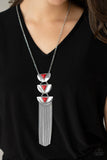 Gallery Expo - Red Necklace - Paparazzi Accessories Necklace Bedazzle Me Pretty Mobile Fashion Boutique