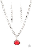 Gallery Gem - Red Necklace - Paparazzi Accessories Necklace Bedazzle Me Pretty Mobile Fashion Boutique