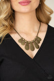 Gallery Goddess - Brass Necklace - Paparazzi Accessories Necklace Bedazzle Me Pretty Mobile Fashion Boutique