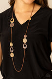 Gallery Guru - Copper Necklace - Paparazzi Accessories Necklace Bedazzle Me Pretty Mobile Fashion Boutique