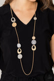 Gallery Guru - Gold Necklace - Paparazzi Accessories Necklace Bedazzle Me Pretty Mobile Fashion Boutique