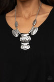 Gallery Relic - Silver Necklace - Paparazzi Accessories Necklace Bedazzle Me Pretty Mobile Fashion Boutique