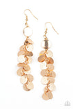 Game CHIME - Gold Earrings - Paparazzi Accessories Earrings Bedazzle Me Pretty Mobile Fashion Boutique