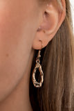 Game OVAL - Gold Necklace - Paparazzi Accessories Necklace Bedazzle Me Pretty Mobile Fashion Boutique
