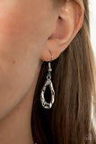 Game OVAL - Silver Necklace - Paparazzi Accessories Necklace Bedazzle Me Pretty Mobile Fashion Boutique