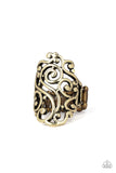 Garden Bliss - Brass Ring - Paparazzi Accessories Ring Bedazzle Me Pretty Mobile Fashion Boutique