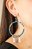 Garden Chimes - Blue Earrings - Paparazzi Accessories Earrings Bedazzle Me Pretty Mobile Fashion Boutique