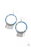 Garden Chimes - Blue Earrings - Paparazzi Accessories Earrings Bedazzle Me Pretty Mobile Fashion Boutique