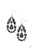 Garden Decorum - Black Earrings - Paparazzi Accessories Earrings Bedazzle Me Pretty Mobile Fashion Boutique