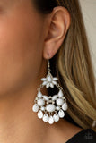 Garden Dream - White Earrings - Paparazzi Accessories Earrings Bedazzle Me Pretty Mobile Fashion Boutique