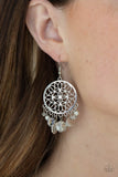 Garden Dreamcatcher - White Earrings - Paparazzi Accessories Earrings Bedazzle Me Pretty Mobile Fashion Boutique