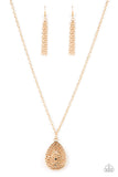 Garden Estate - Gold Necklace - Paparazzi Accessories Necklace Bedazzle Me Pretty Mobile Fashion Boutique
