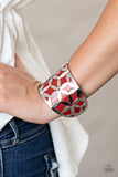 Garden Fiesta - Red Bracelet - Paparazzi Accessories Bracelet Bedazzle Me Pretty Mobile Fashion Boutique