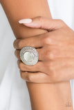 Garden Garland - White Ring - Paparazzi Accessories Ring Bedazzle Me Pretty Mobile Fashion Boutique