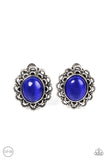 Garden Gazebo - Blue Clip-On Earrings - Paparazzi Accessories Clip-On Earrings Bedazzle Me Pretty Mobile Fashion Boutique