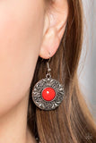 Garden Glade - Red Necklace - Paparazzi Accessories Necklace Bedazzle Me Pretty Mobile Fashion Boutique
