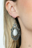 Garden Gondola Ride - White Earrings - Paparazzi Accessories Earrings Bedazzle Me Pretty Mobile Fashion Boutique