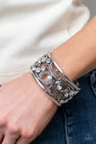 Garden Masquerade - White Bracelet - Paparazzi Accessories Bracelet Bedazzle Me Pretty Mobile Fashion Boutique